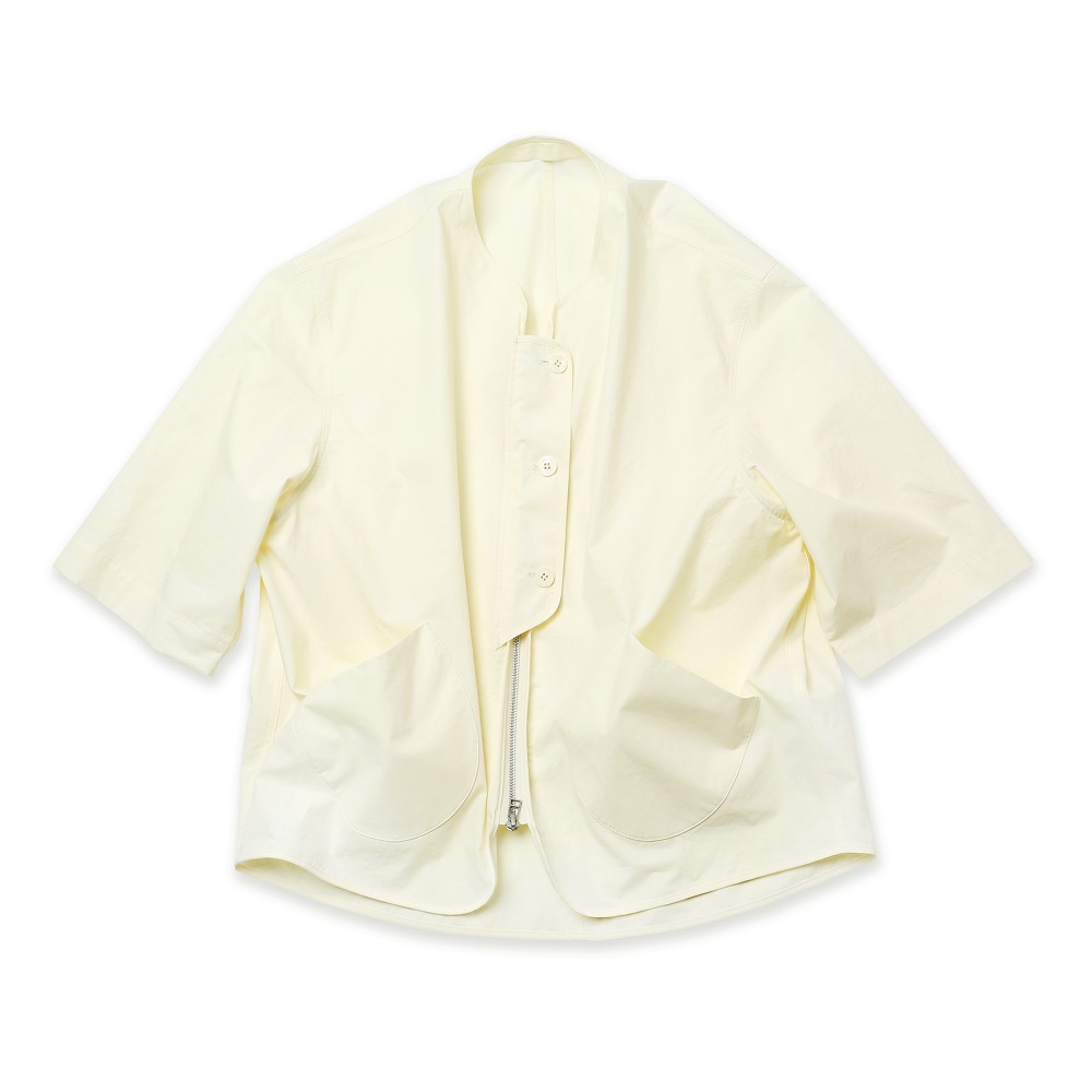 Lemon White H.M.P Zip-Up Shirts