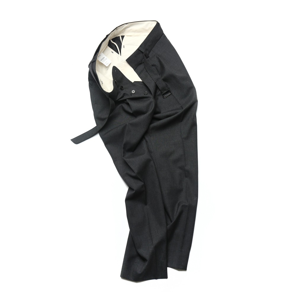 19&quot; Charcoal Plain Weave Belted Pants 02-1 (floorplan set-up)