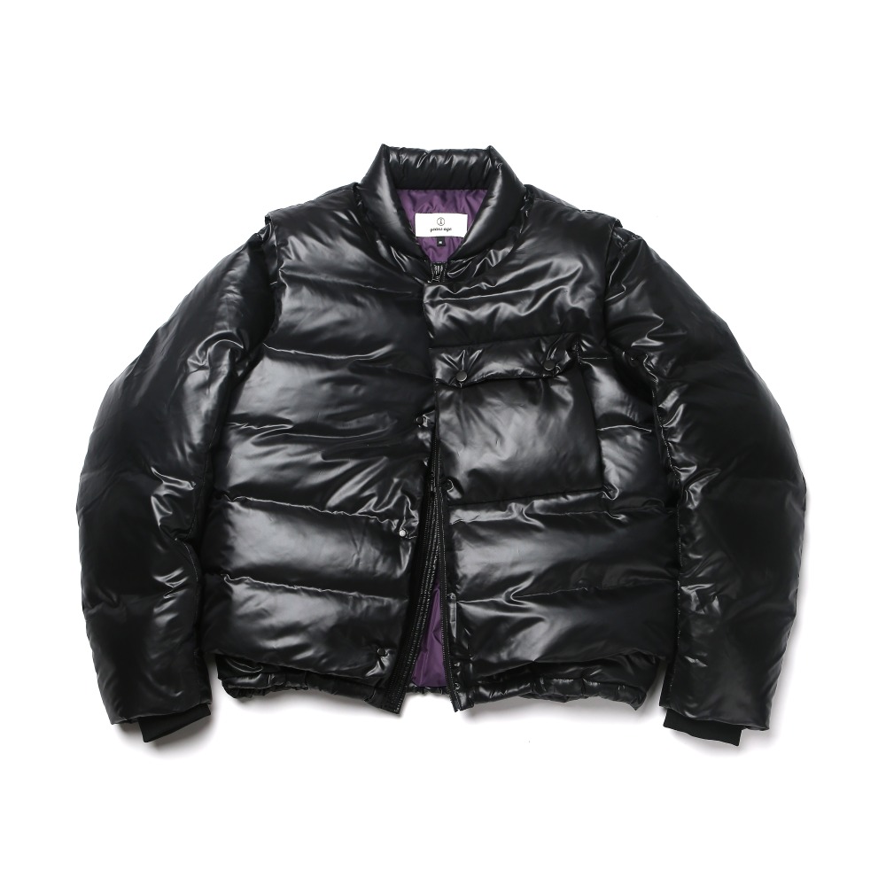 black transform goose down puffer jacket &amp; vest set-up