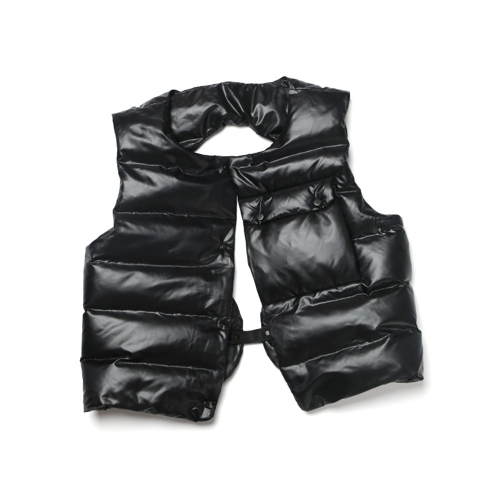 black transform goose down puffer vest