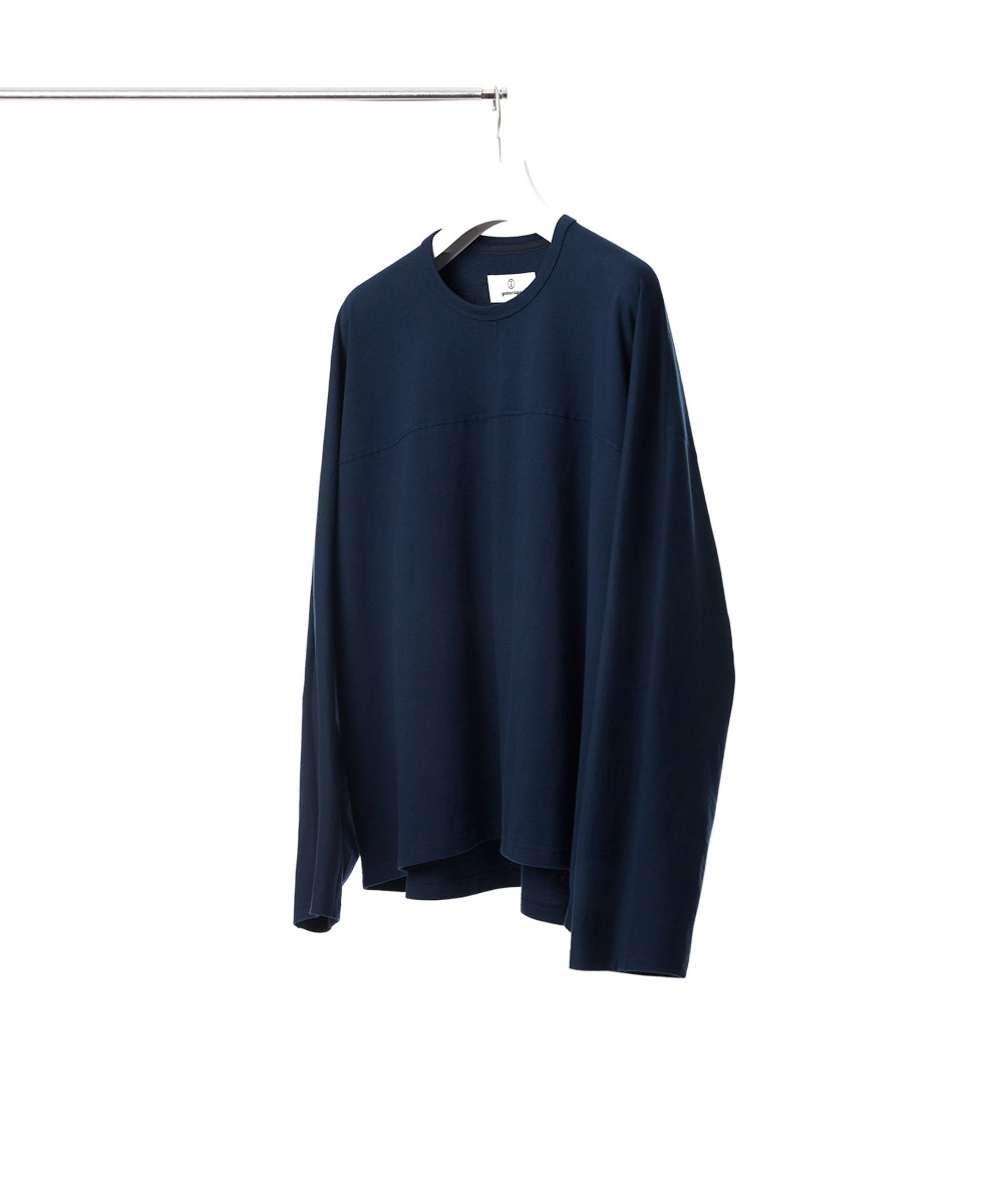 NAVY OVERSIZED COTTON PULLOVER SHIRTS