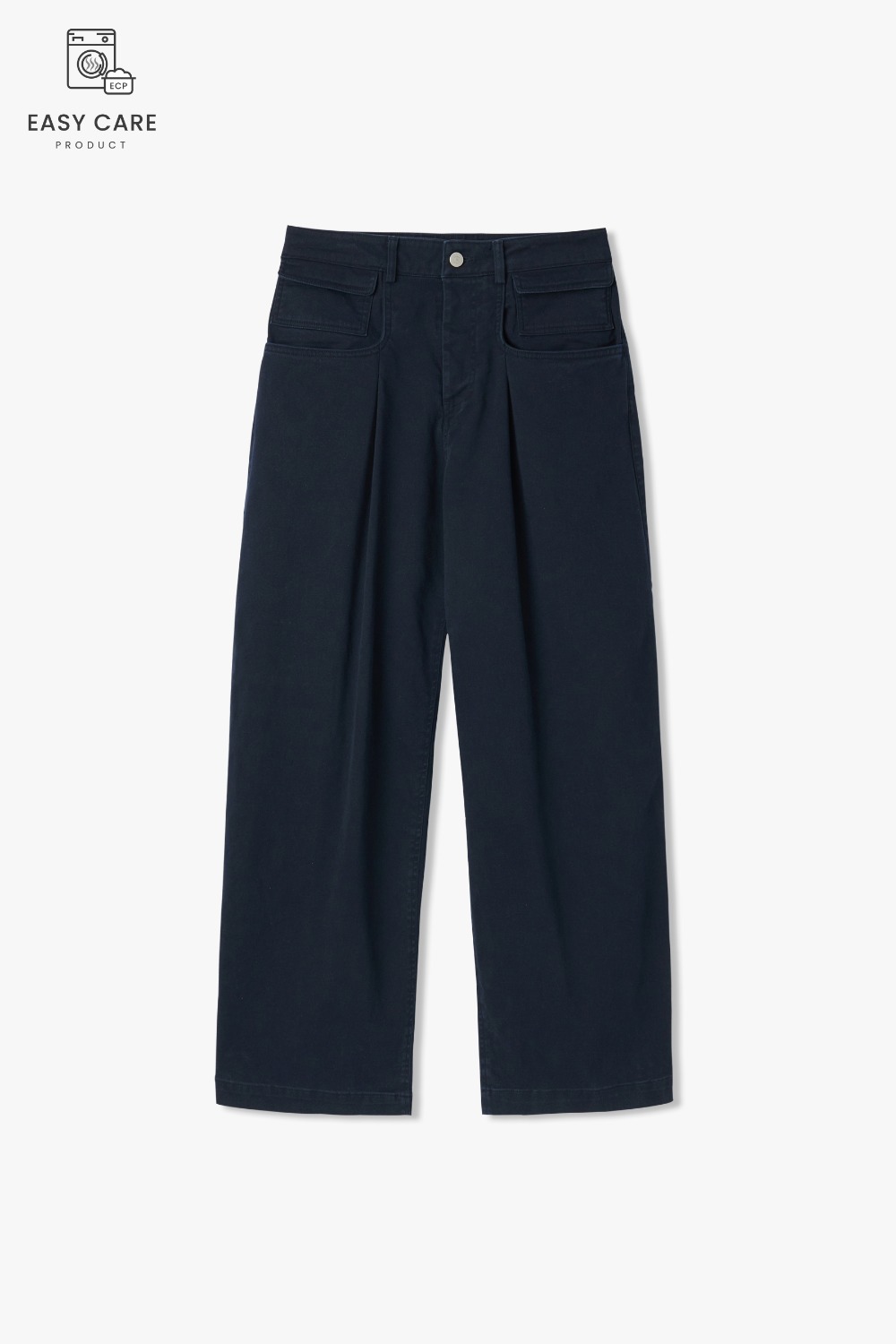 NAVY ROLL UP FLEXABLE WIDE CHINO PANTS (R.U.F WIDE CHINO PANTS)