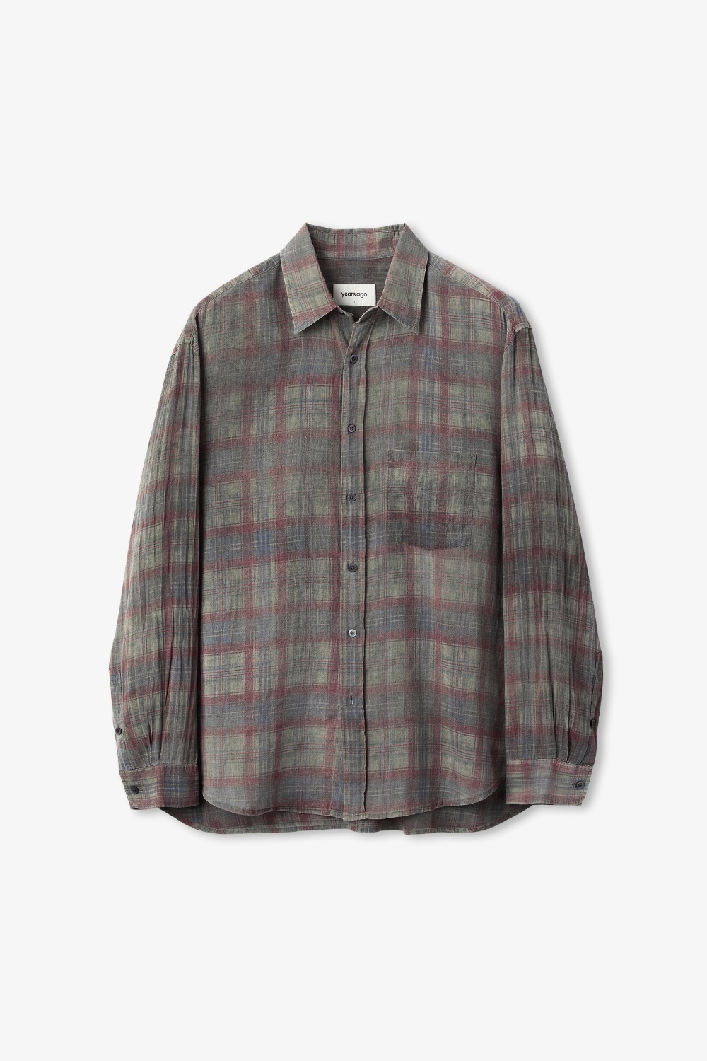 GREY DIRTY WASHED CLASSIC FIT CHECK SHIRTS (ECP GARMENT PROCESS)