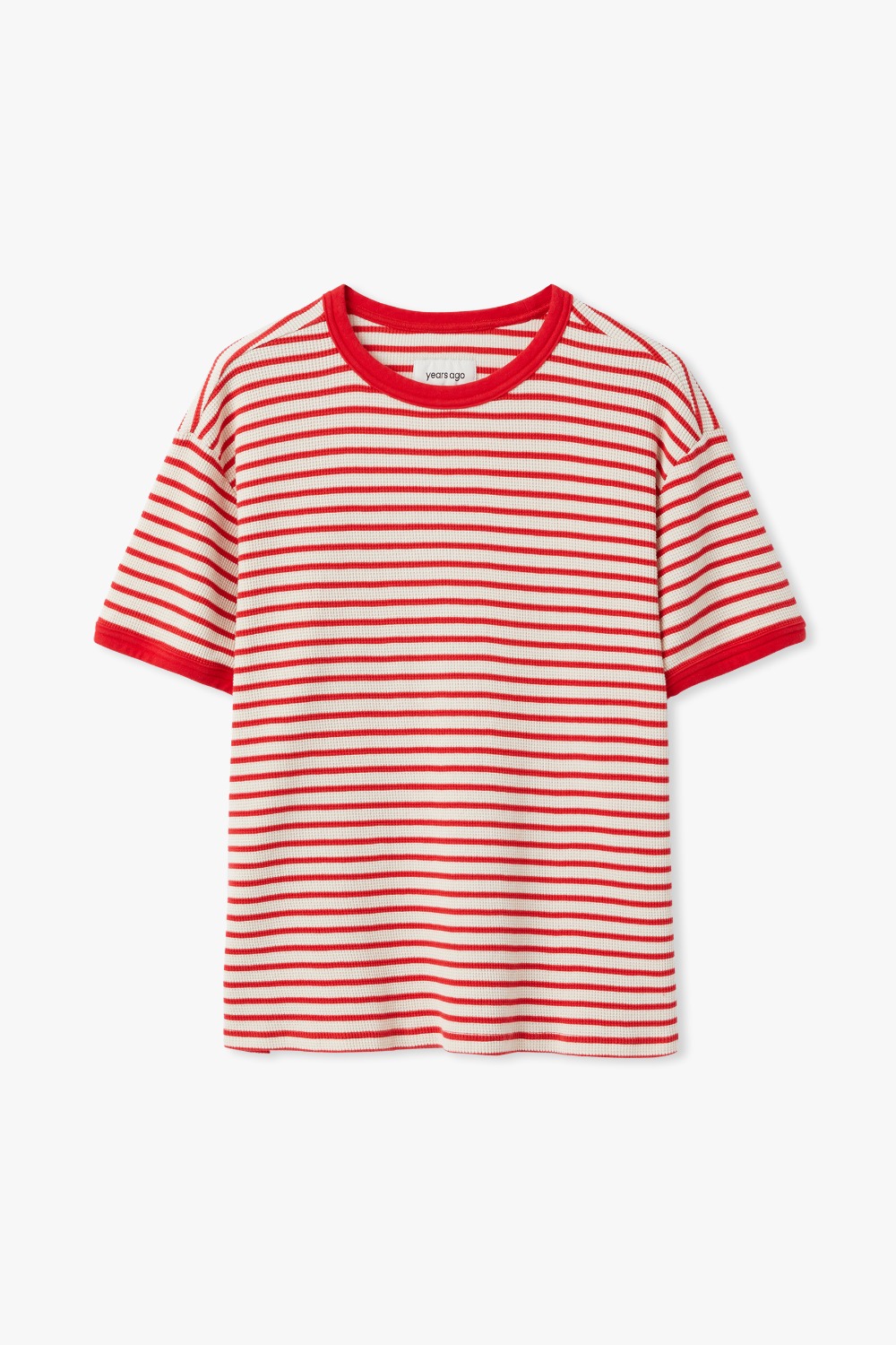 RED RIVI WAFFLE WASHED COTTON BASQUE T (ECP GARMENT PROCESS)