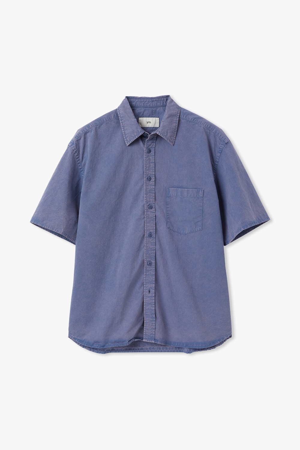 DUSTY BLUE YRS CHALET WASHED COTTON DRILL SHIRT (ECP GARMENT PROCESS)