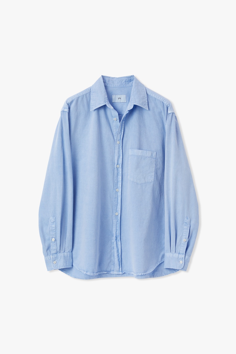 DUSTY BLUE YRS POIKA OVER DYED COTTON DRILL SHIRTS CLASSIC FIT (ECP GARMENT DYED)