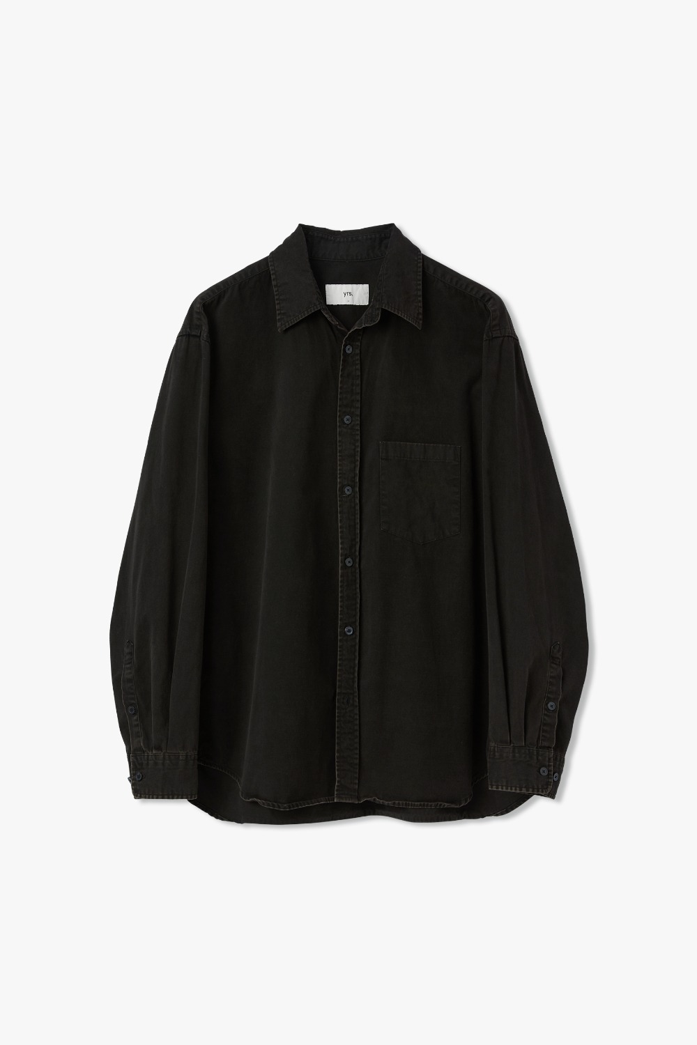 DUSTY BLACK YRS POIKA COTTON DRILL WASHED SHIRTS CLASSIC FIT (ECP GARMENT PROCESS)