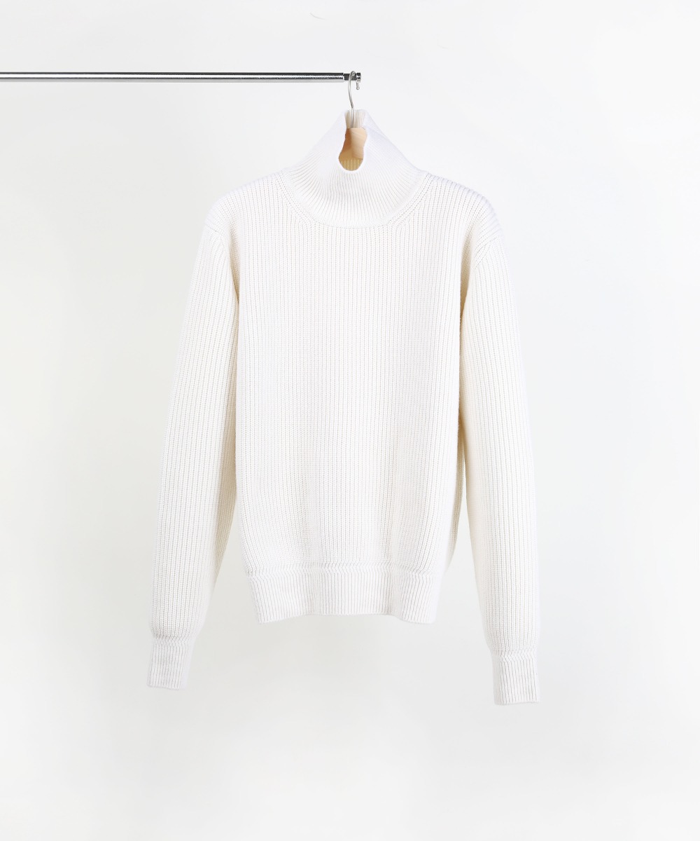 IVORY ROVER WOOL KNIT TURTLENECK
