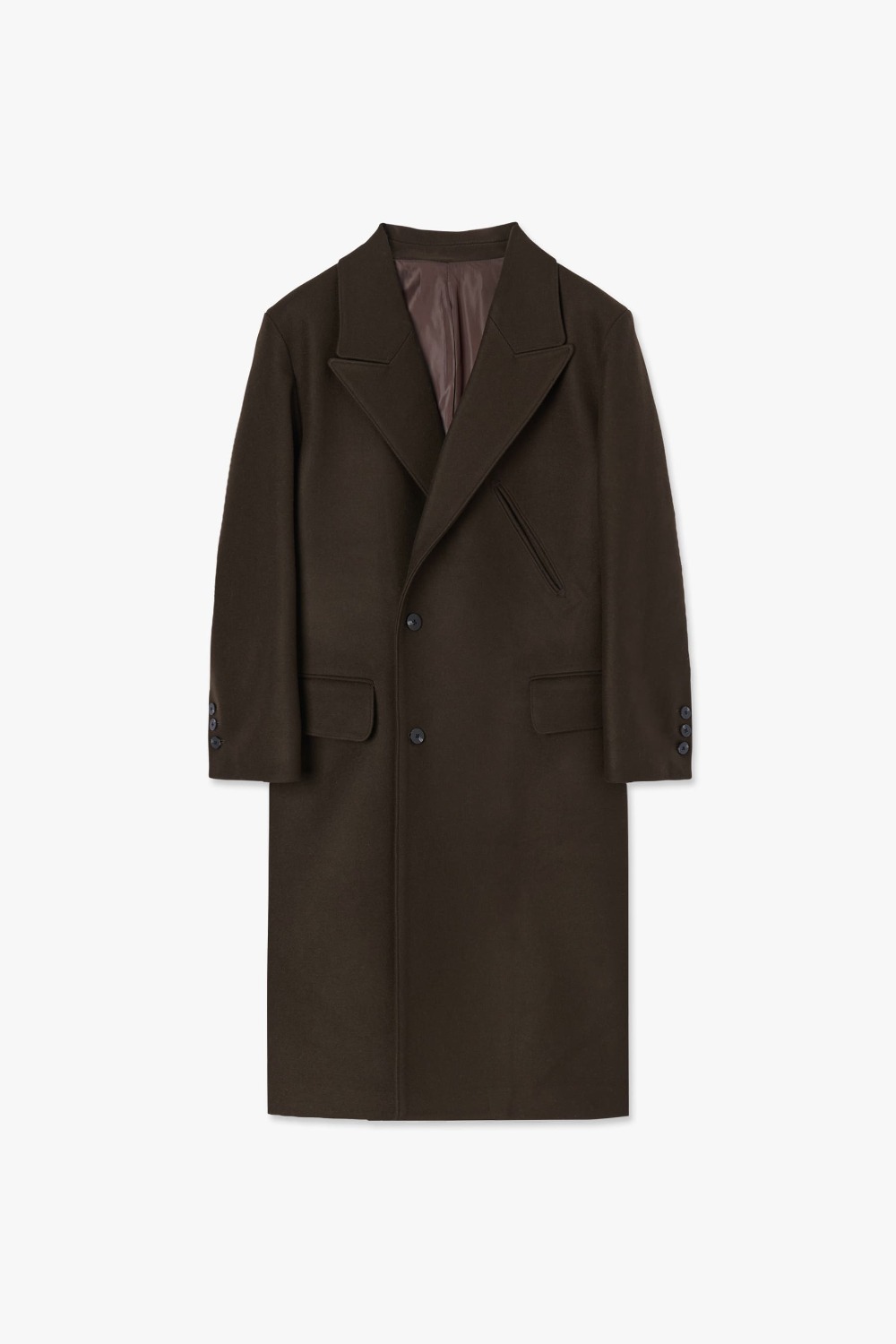 DARK BROWN TIMELEAP DOUBLE BREASTED COAT