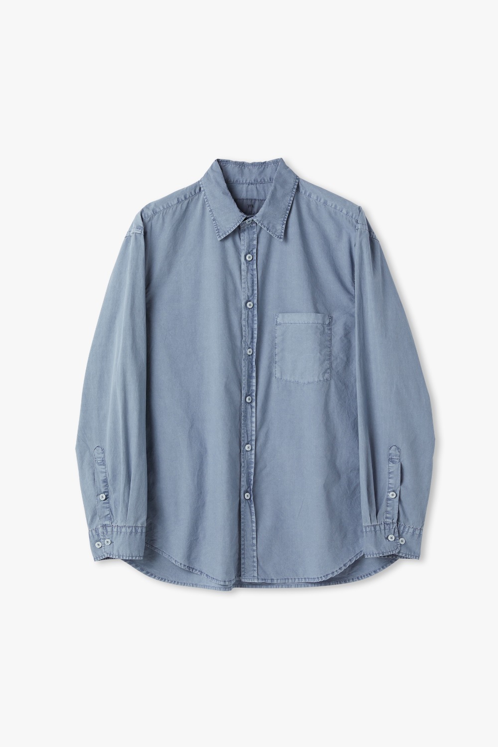 DUSTY BLUE YRS POIKA OVER DYED TYPEWRITER SHIRTS CLASSIC FIT (ECP GARMENT DYED)